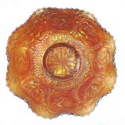 Fenton Dragon & Lotus Amethyst Opal 8-Ruffle Bowl